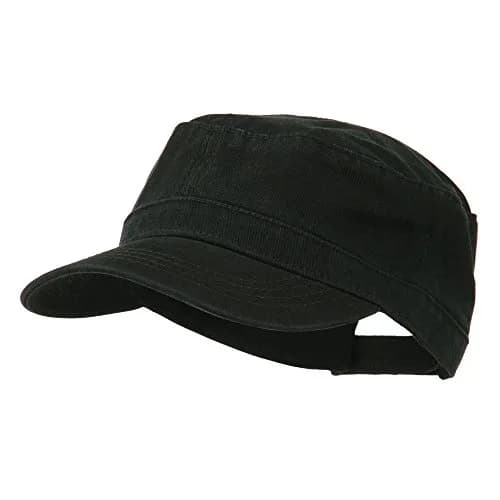 OTTO Garment Washed Army Cap - Charcoal 25cm (9.8in) | Unconstructed Cotton Hat for Men & Women thumbnail 1