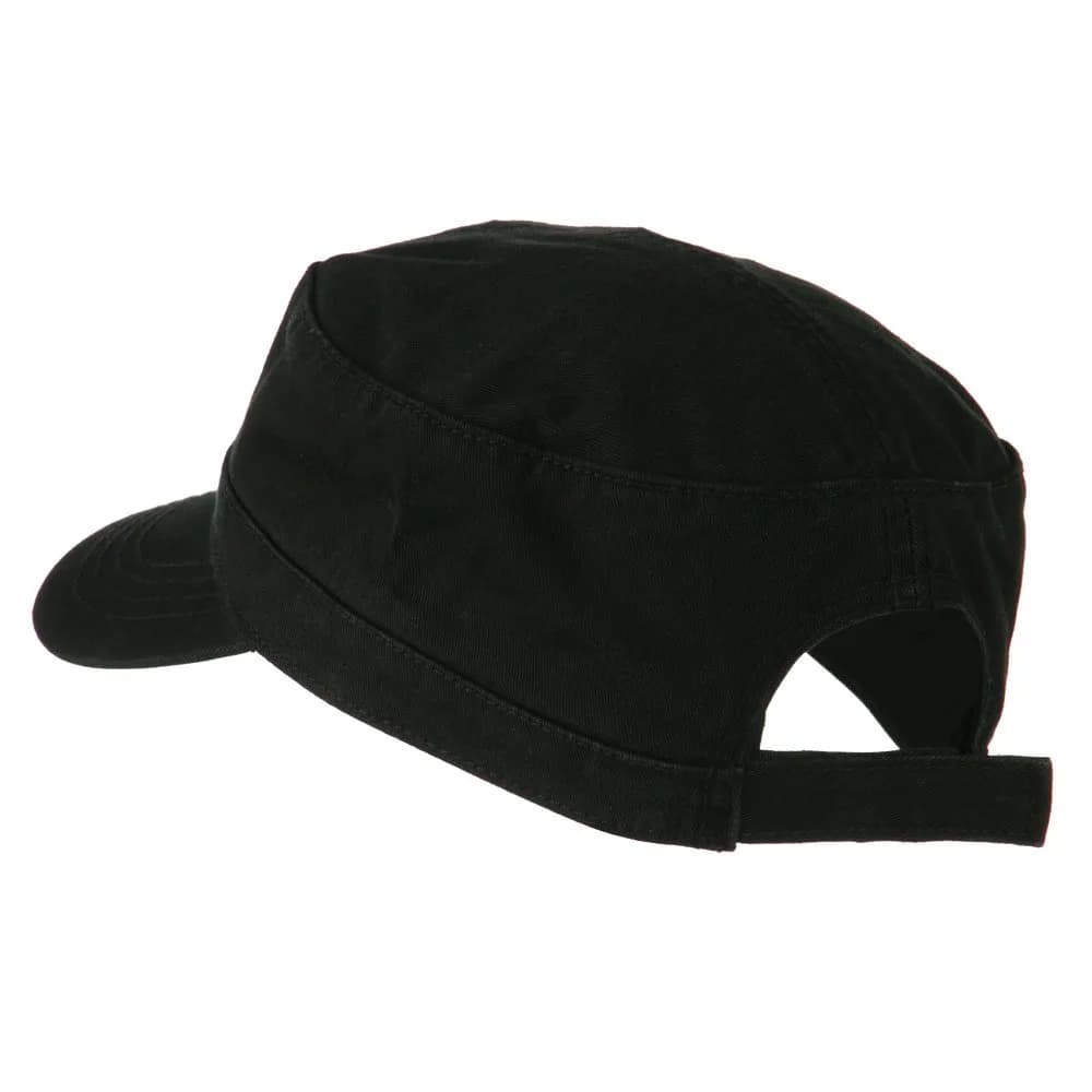 OTTO Garment Washed Army Cap - Charcoal 25cm (9.8in) | Unconstructed Cotton Hat for Men & Women - view 2