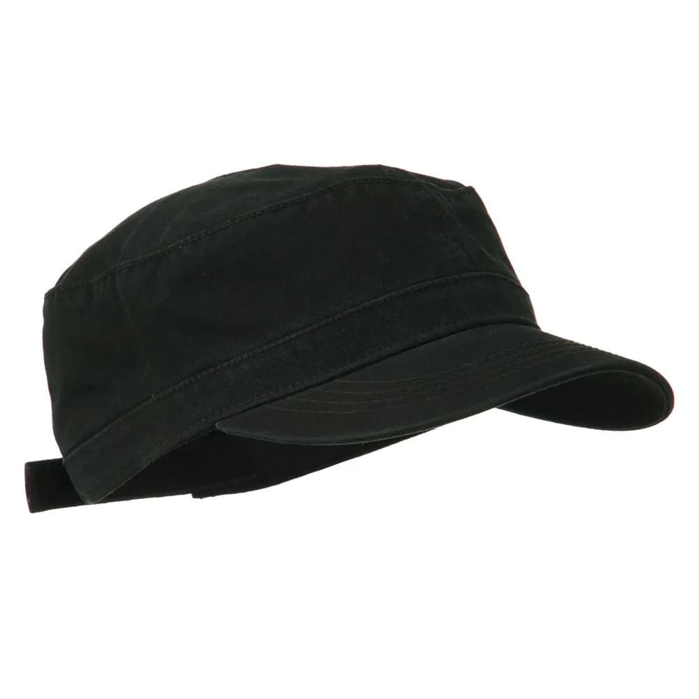 OTTO Garment Washed Army Cap - Charcoal 25cm (9.8in) | Unconstructed Cotton Hat for Men & Women - view 4
