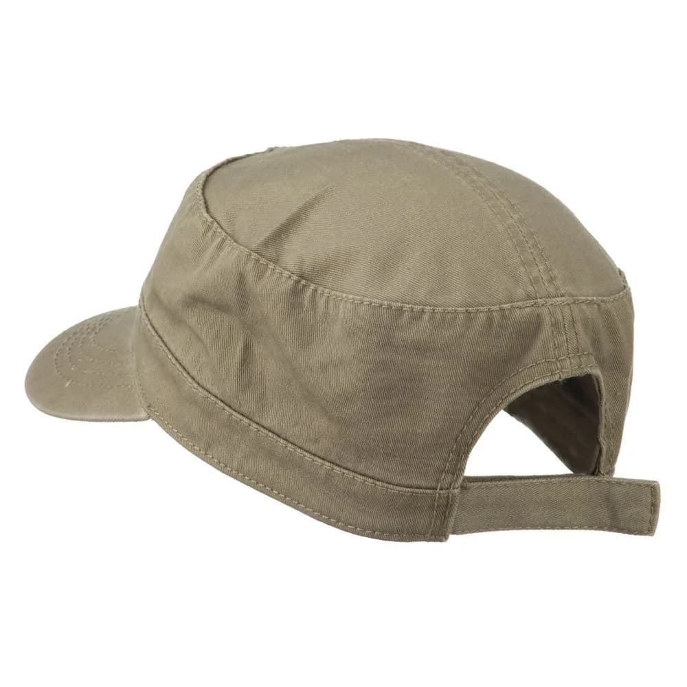 OTTO Garment Washed Adjustable Army Cap - Dark Khaki OSFM | Breathable Cotton for All-Season Outdoor Use - view 2