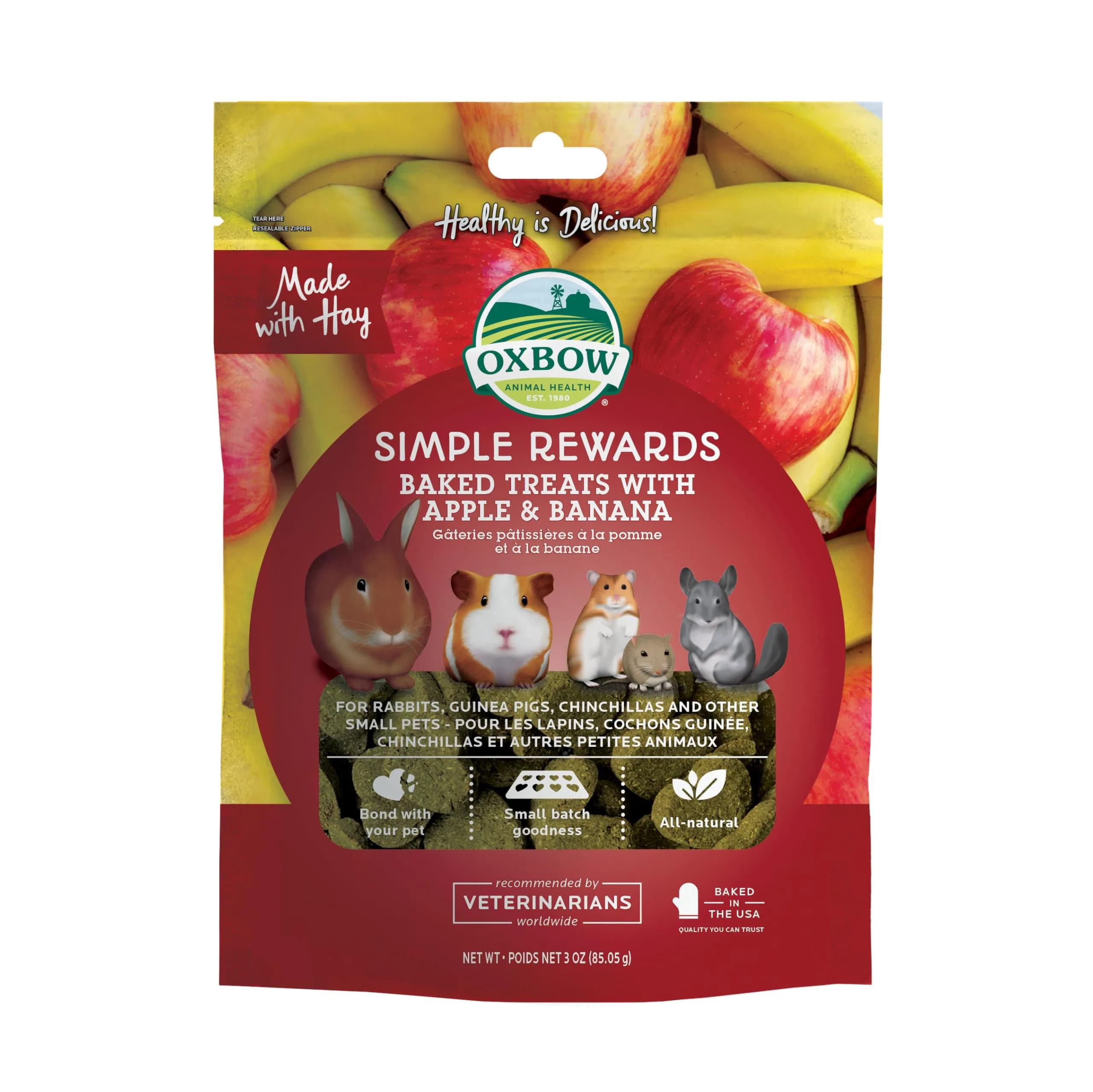 Oxbow Simple Rewards Freeze-Dried Strawberry Treats for Small Animals 14g (0.5 oz) | Single Ingredient, Vitamin C Rich — 3 Ounce