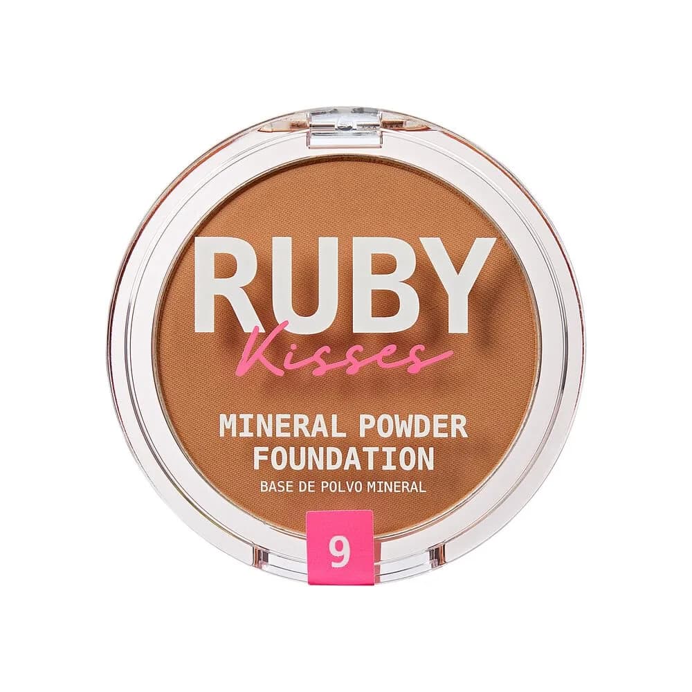 Ruby Kisses Mineral Pressed Powder Foundation Rich Beige 9.92 g (0.35 oz) | Natural Finish for Sensitive Skin — 3-1 Rich Beige (09)