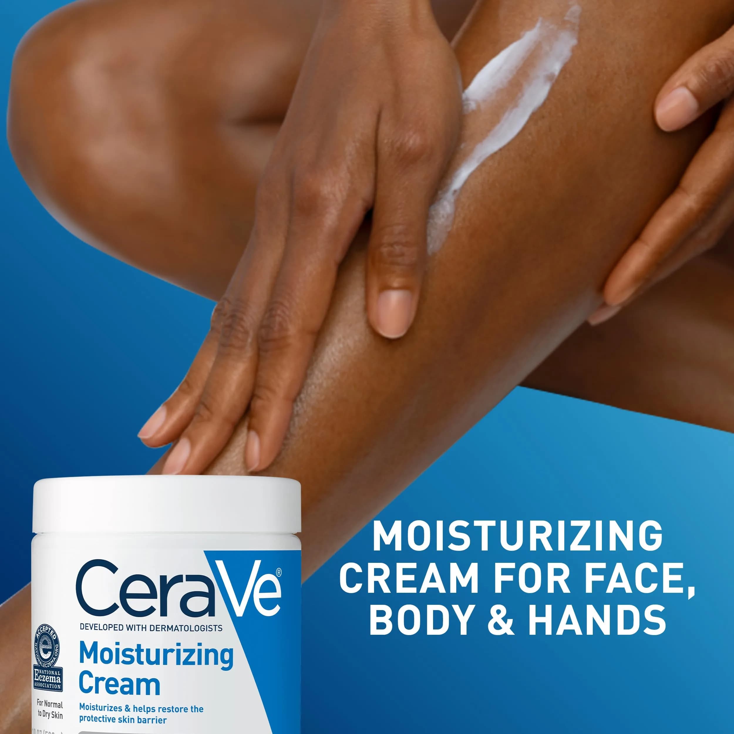 CeraVe Moisturizing Cream Face & Body Cream 539ml (19oz) | Developed with Dermatologists - view 5