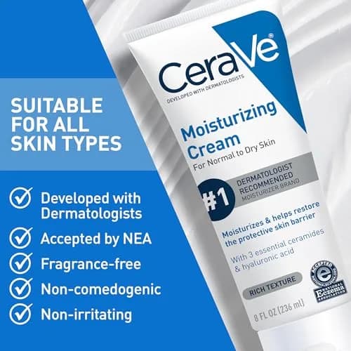 CeraVe Moisturizing Cream Face & Body Cream 539ml (19oz) | Developed with Dermatologists thumbnail 6