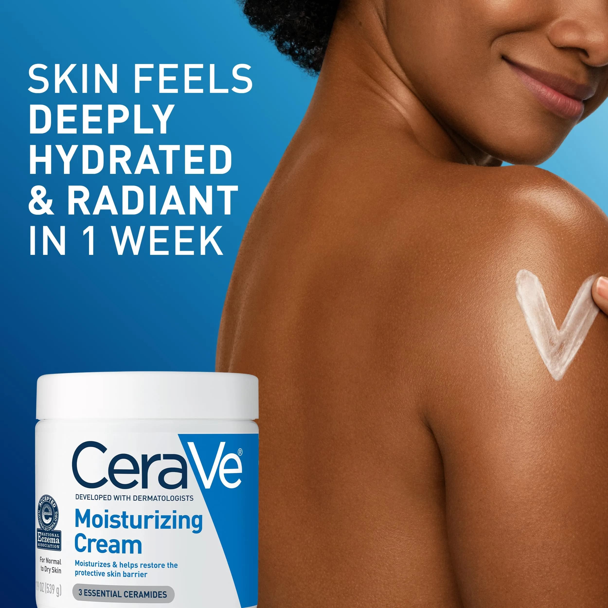 CeraVe Moisturizing Cream Face & Body Cream 539ml (19oz) | Developed with Dermatologists - view 7