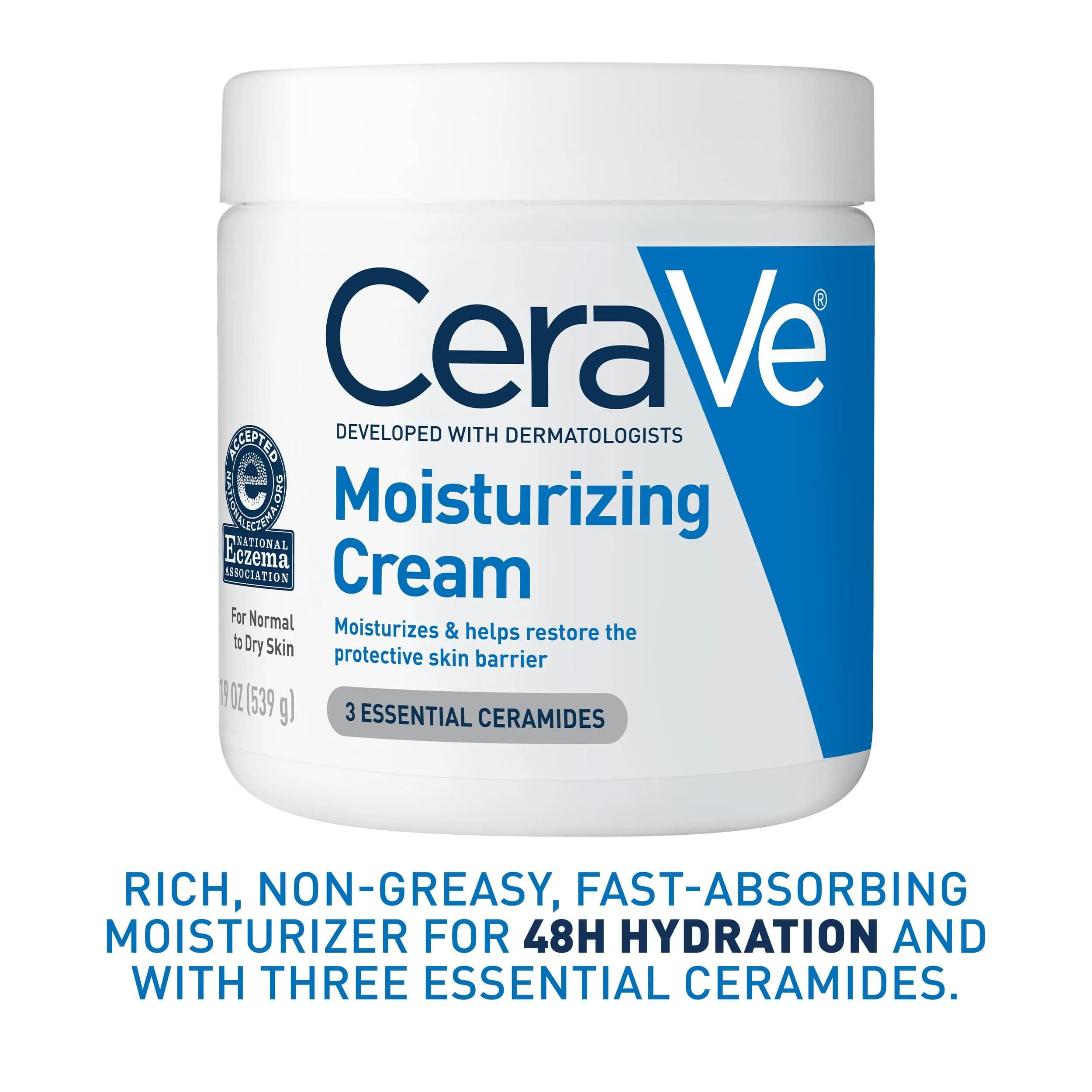 CeraVe Moisturizing Cream Face & Body Cream 539ml (19oz) | Developed with Dermatologists - view 8
