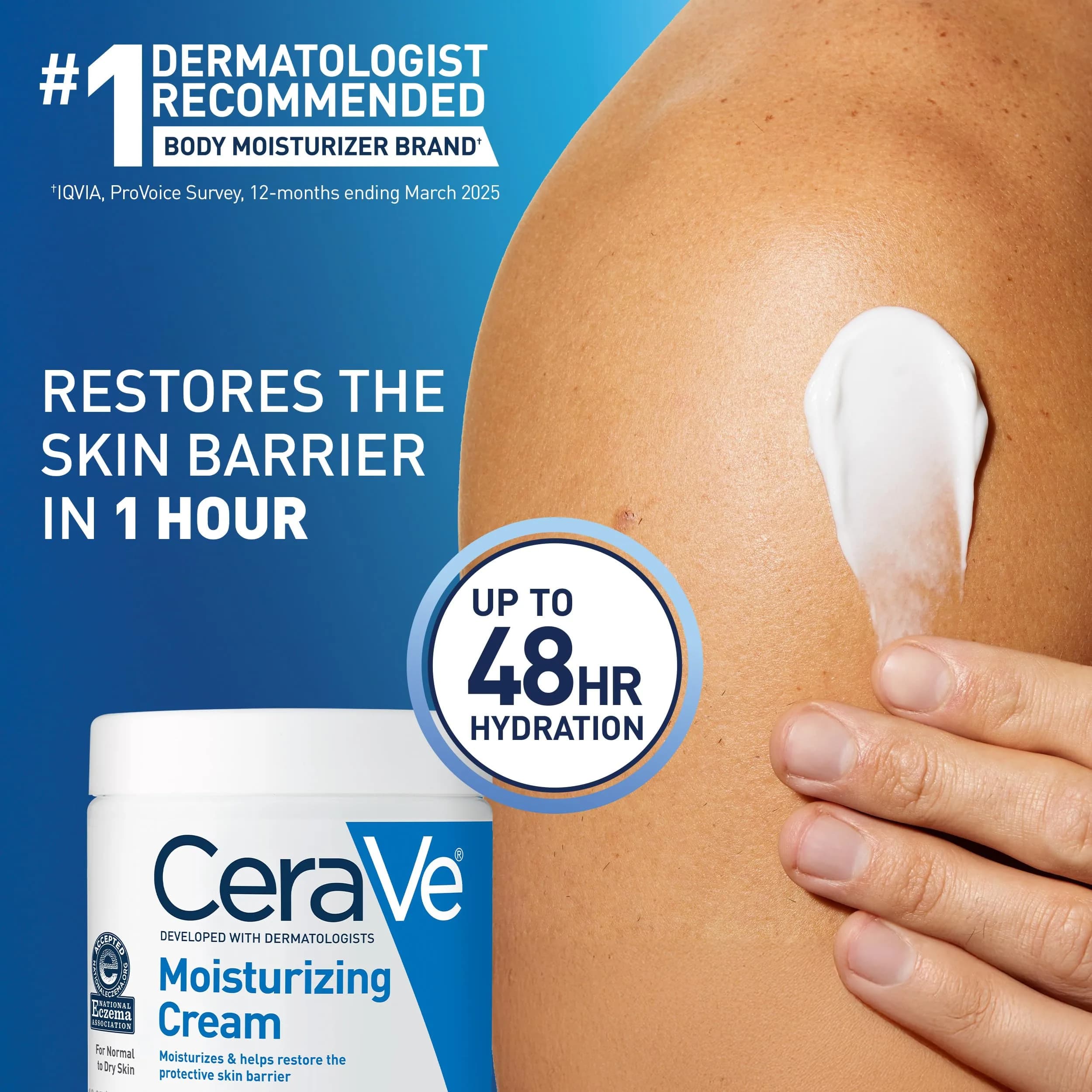CeraVe Moisturizing Cream for Normal to Dry Skin, 19 Ounce Jar | Hydration & Barrier Repair - view 3