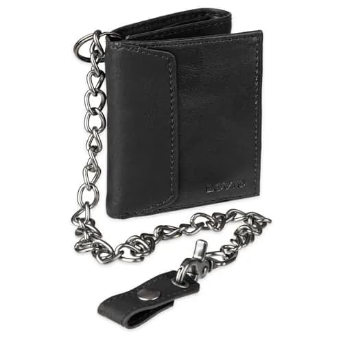 Levi's Men's Trifold Wallet - Slim & Stylish with ID Window & Chain, Black thumbnail 2