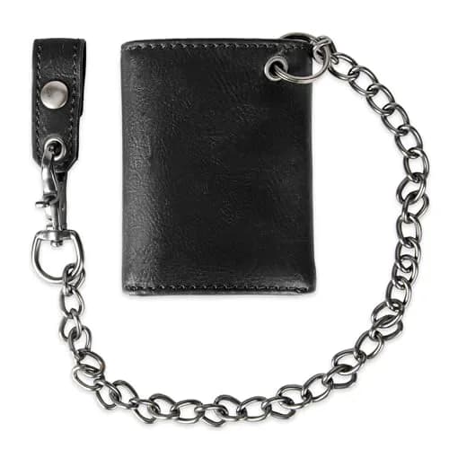 Levi's Men's Trifold Wallet - Slim & Stylish with ID Window & Chain, Black thumbnail 3