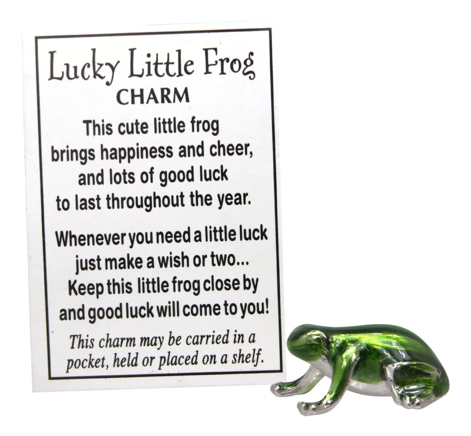 Ganz Lucky Little Frog Charm with Story Card! | Good Luck Frog Charm, Metal, 2.5cm, Unisex — Green