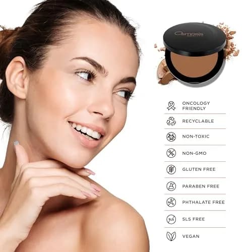 OSMOSIS Mineral Pressed Base Full Coverage Powder Golden Dark 0.34oz | Buildable Matte Finish for All Skin Types thumbnail 4