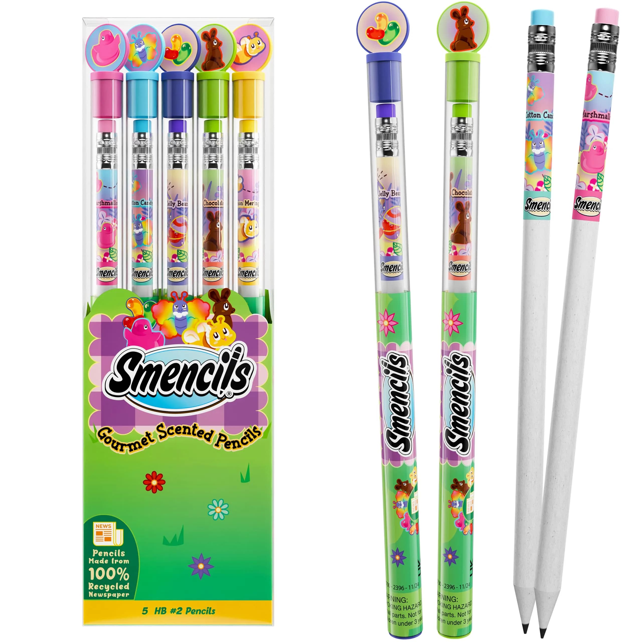 Scentco Spring Smencils HB #2 Scented Pencils 5 Count (12.7cm / 0.5 inch) | Fun & Engaging School Supplies