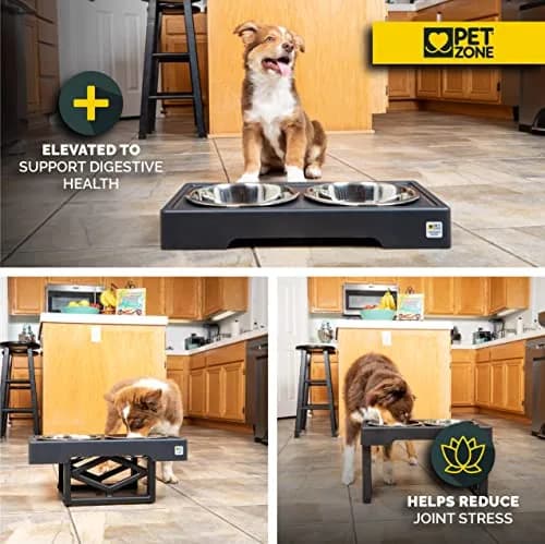 Pet Zone Designer Diner Elevated Dog Bowl Stand, 3 Adjustable Height Levels | Supports digestion & joint health thumbnail 2