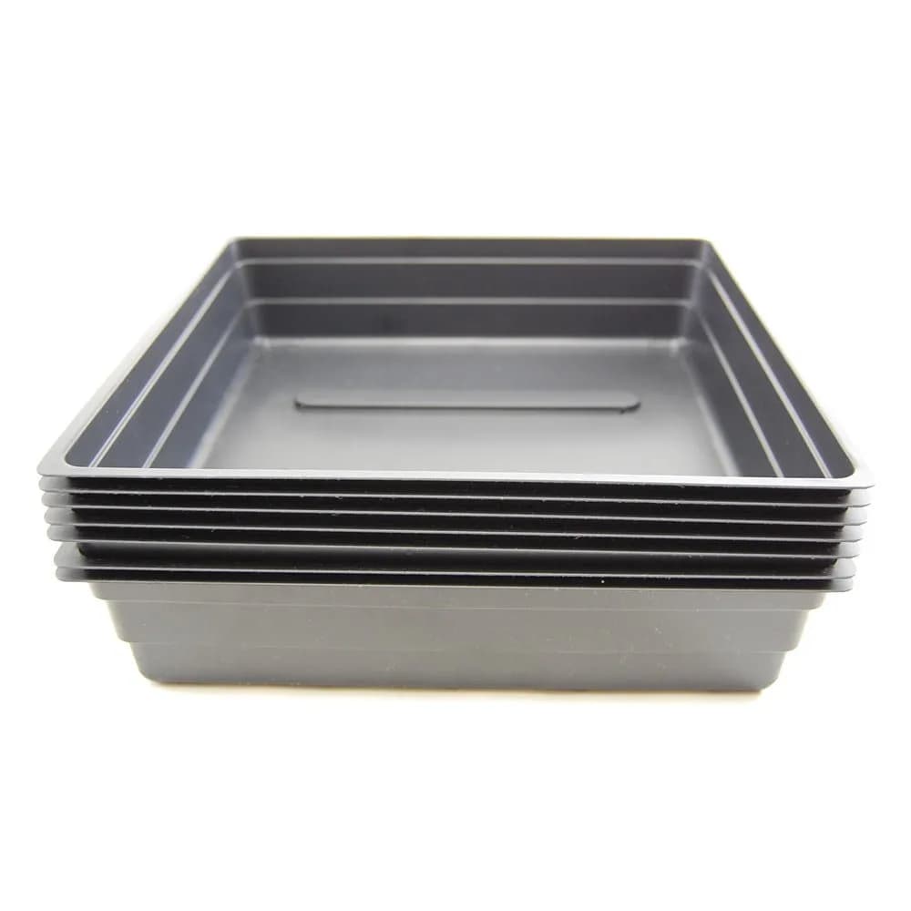Living Whole Foods Black Germination Drip Trays - Pack of 10, 10" x 10" x 2" | Seedling Starter Flats with No Drain Holes - main product image