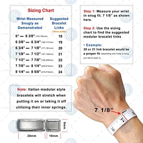 Dolceoro Heart 9mm Italian Modular Starter Charm Bracelet Stainless Steel 17.8 cm (7 in) | Authentic USA Import thumbnail 3