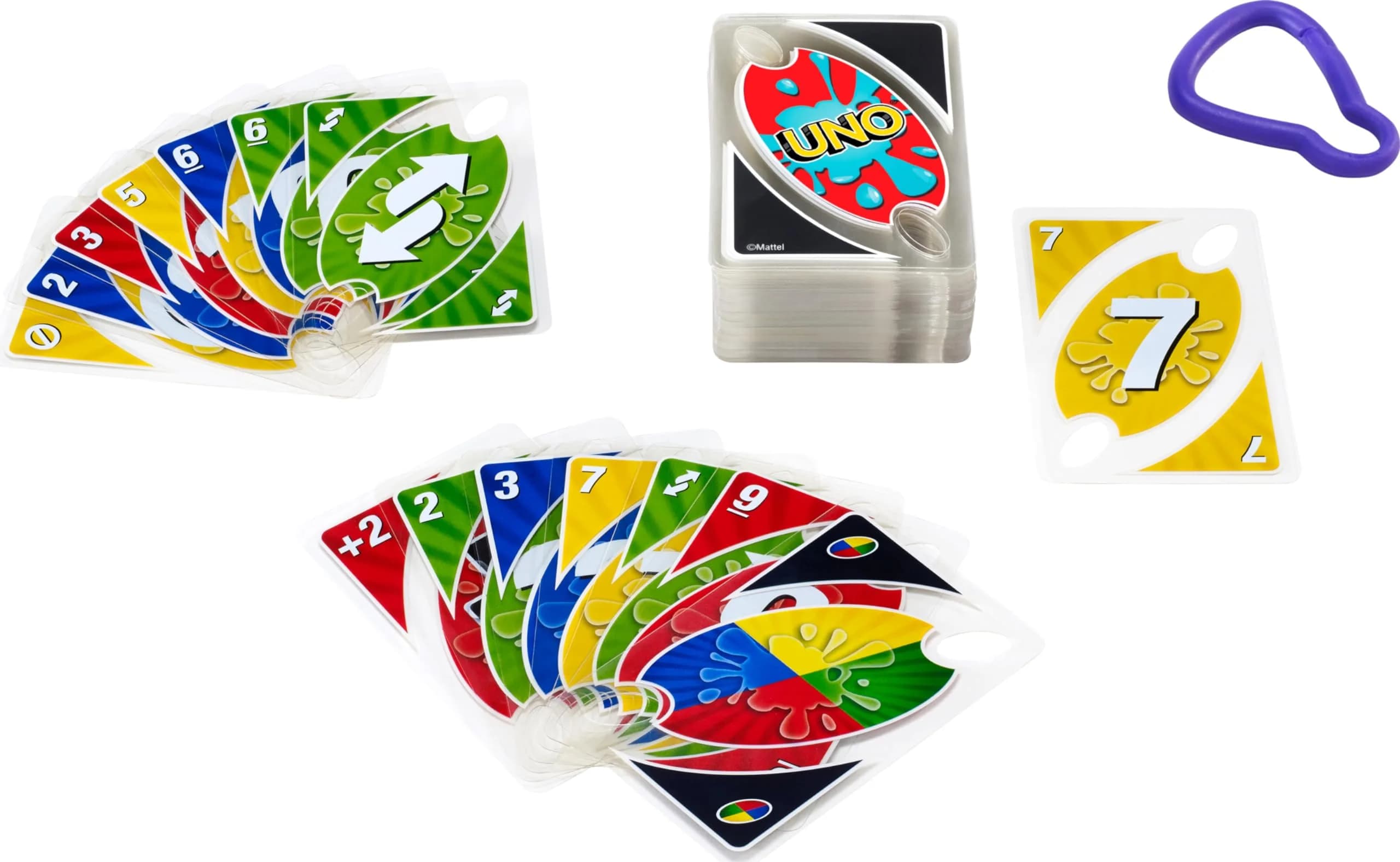 Mattel Games UNO Splash Card Game with Waterproof Cards and Portable Clip, Multicolor - view 5