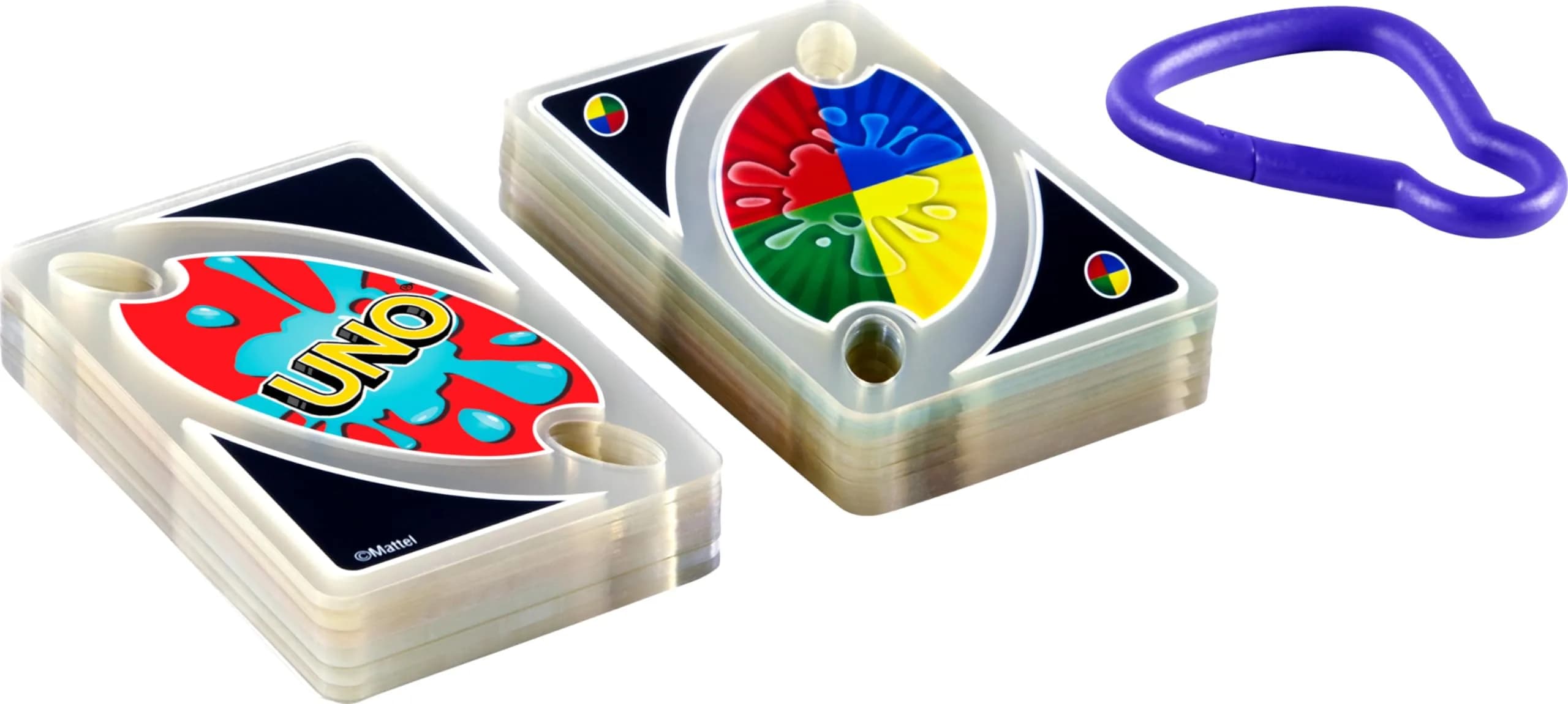 Mattel Games UNO Splash Card Game with Waterproof Cards and Portable Clip, Multicolor - view 6