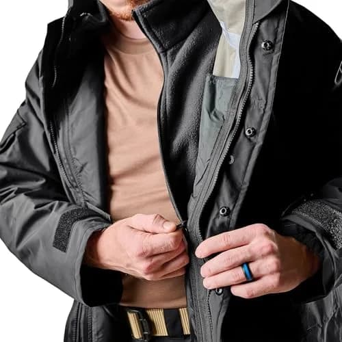 Tru-Spec Men's Polar Fleece Jacket - Warm & Lightweight Outerwear for Outdoor Adventures, Versatile Casual Coat, Black - Medium Regular thumbnail 5