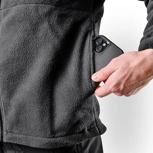 Tru-Spec Men's Polar Fleece Jacket - Warm & Lightweight Outerwear for Outdoor Adventures, Versatile Casual Coat, Black - Medium Regular thumbnail 6