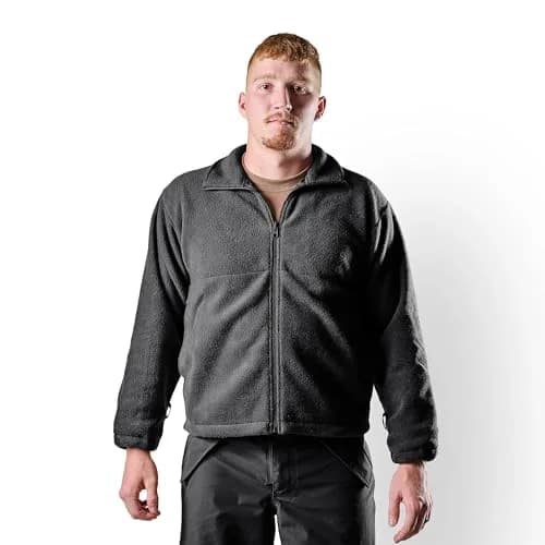 Tru-Spec Men's Polar Fleece Jacket - Warm & Lightweight Outerwear for Outdoor Adventures, Versatile Casual Coat, Black - Medium Regular thumbnail 2