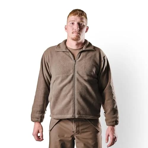 Tru-Spec Men's Polar Fleece Jacket - Warm & Lightweight Outerwear for Outdoor Adventures, Versatile Casual Coat, Coyote - Small Regular thumbnail 2