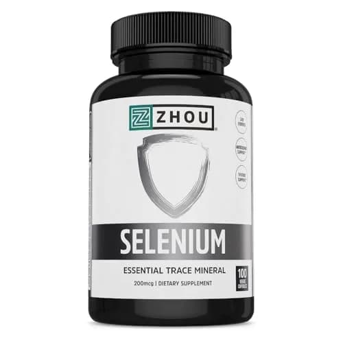 ZHOU Selenium 200mcg Capsules | Antioxidant & Thyroid Support, 100 Veggie Capsules thumbnail 1