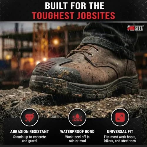 JobSite Shoe Toe Guards Impact Protection Gear | Heavy Duty Black 2 Pairs thumbnail 4