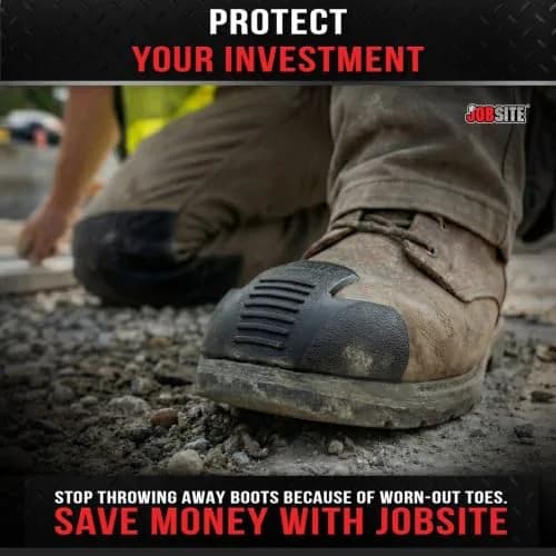 JobSite Shoe Toe Guards Impact Protection Gear | Heavy Duty Black 2 Pairs thumbnail 6