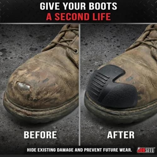 JobSite Shoe Toe Guards Impact Protection Gear | Heavy Duty Black 2 Pairs thumbnail 2