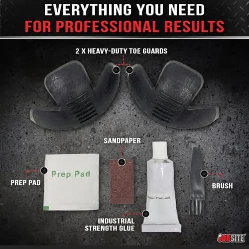 JobSite Shoe Toe Guards Impact Protection Gear | Heavy Duty Black 2 Pairs thumbnail 3