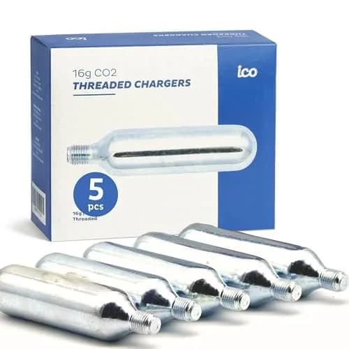 ICO Threaded CO2 Cartridges 16g | High-Pressure Bike Inflator Refills (16 grams) thumbnail 1