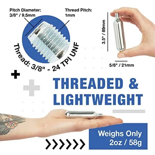 ICO Threaded CO2 Cartridges 16g | High-Pressure Bike Inflator Refills (16 grams) thumbnail 6