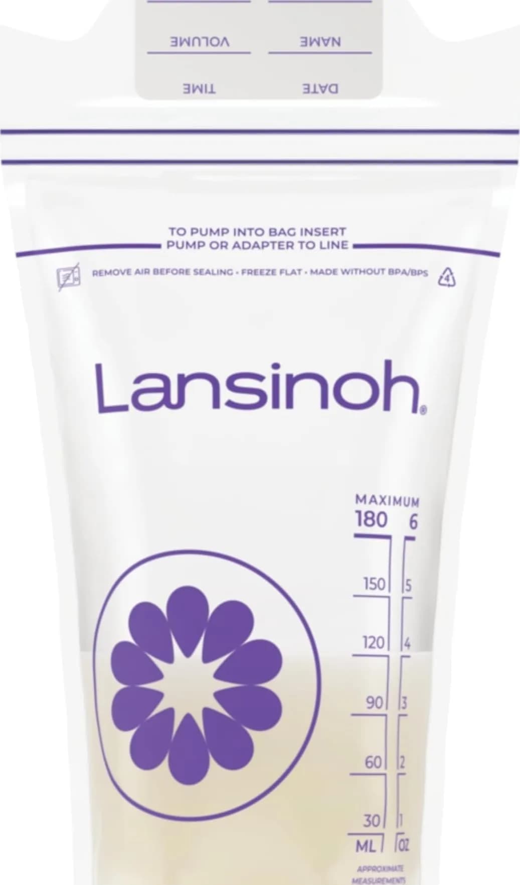 Lansinoh Breastmilk Storage Bags 6 Ounce 200 Count | Double Zipper Seal for Leak-Proof Storage - main product image