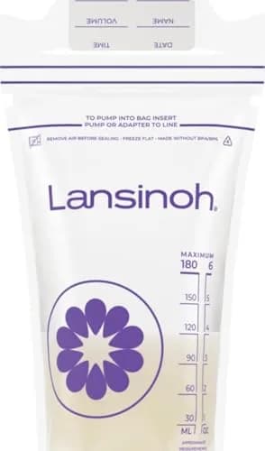 Lansinoh Breastmilk Storage Bags 6 Ounce 200 Count | Double Zipper Seal for Leak-Proof Storage thumbnail 1