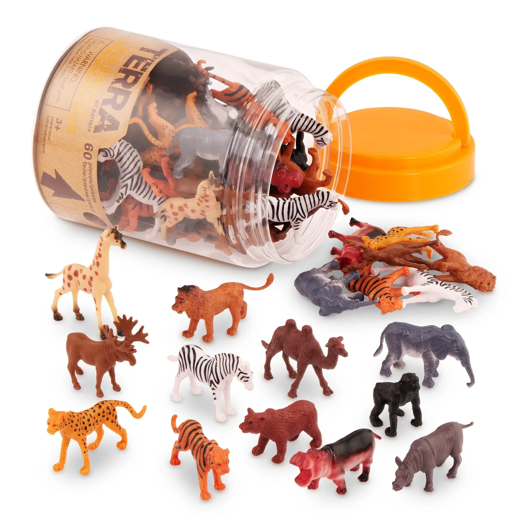 Terra by Battat Insect World Bug Toys, 60 Mini Figures in Tube, Insects (60-Piece Set) — Wild Animals in Tube