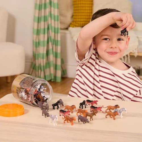 Terra by Battat Wild Animal Figurines Tube 60 Mini Safari Figures | Realistic Plastic Animals for Kids 3+ thumbnail 3