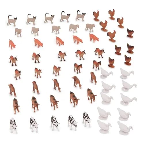 Terra by Battat Farm Animals Toy Tube 60 Mini Figures | Educational Plastic Playset for Kids 3+ thumbnail 8