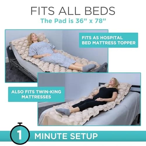 Vive Alternating Air Pressure Mattress Pad 203 cm (80") x 91 cm (36") | Doctor Recommended for Bed Sore Relief thumbnail 5