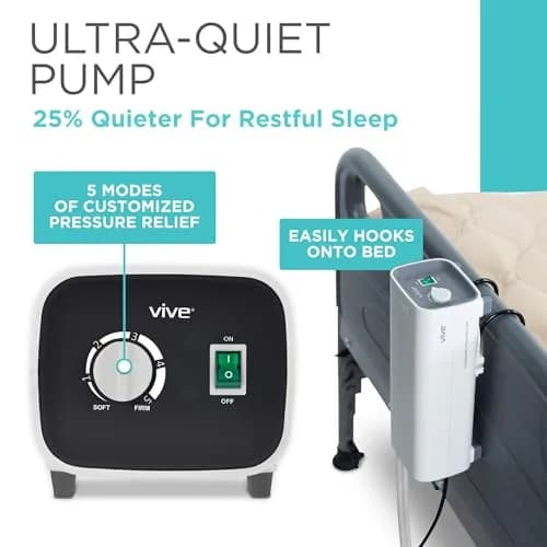 Vive Alternating Air Pressure Mattress Pad 203 cm (80") x 91 cm (36") | Doctor Recommended for Bed Sore Relief thumbnail 6