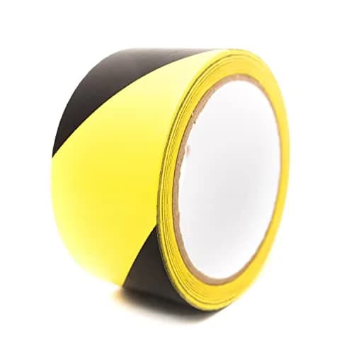 Bertech Safety Warning Hazard Floor Tape, 3 Inch x 54 Feet, Black and Yellow Stripes | Highly Visible, Weather-Resistant thumbnail 1