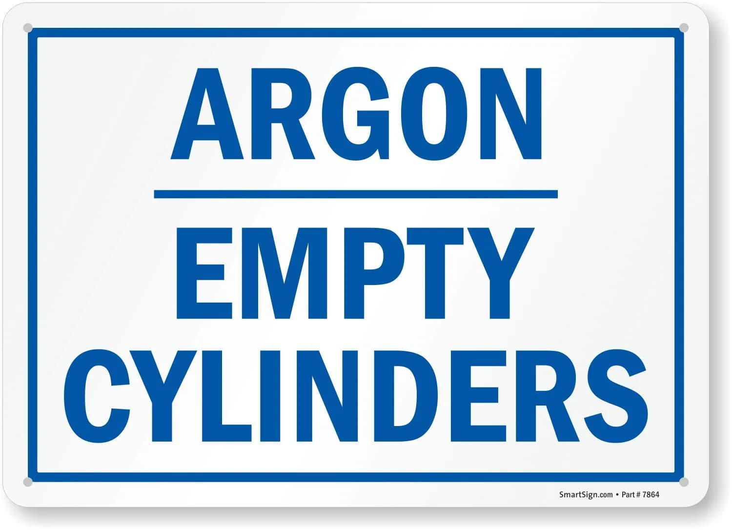 SmartSign Argon, Empty Cylinders Sign | 10" x 14" Plastic Durable Safety Sign — 10" x 14" Plastic