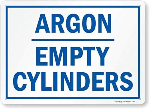 SmartSign Argon, Empty Cylinders Sign | 10" x 14" Plastic Durable Safety Sign thumbnail 1