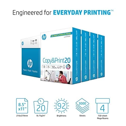 HP Papers Copy & Print 20 lb Letter Size Paper 3000 Sheets (8.5 x 11 Inches) | 92 Bright FSC Certified thumbnail 2