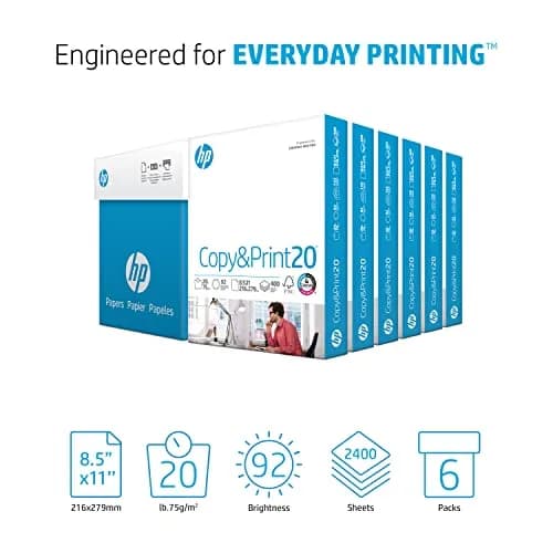 HP Papers Copy & Print 20 lb Paper 2400 Sheets (8.5 x 11 Inch) | FSC Certified, 92 Bright thumbnail 2