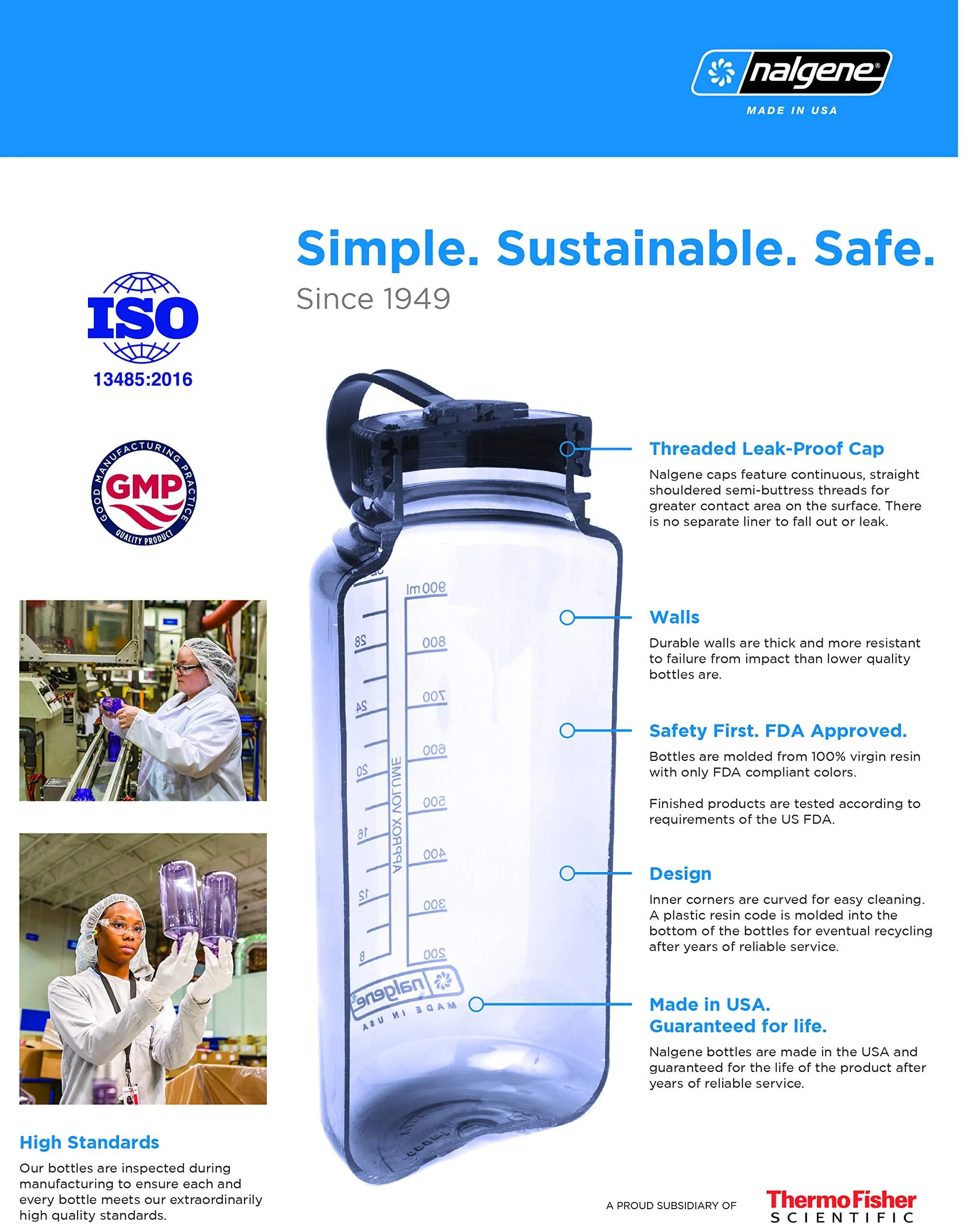 Nalgene Tritan Wide Mouth BPA-Free Water Bottle 946ml (32oz) | Trusted for 20+ Years - view 2