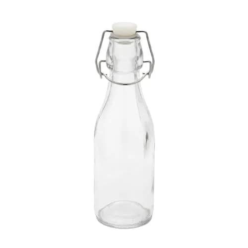 Restaurantware Swing Top Glass Bottles 8.5oz | Airtight, Resealable, Clear (70-120c) thumbnail 1