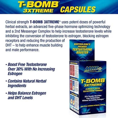 Maximum Human Performance MHP T-Bomb 3xtreme 168 Count | Clinically Tested Testosterone Booster for Men thumbnail 2