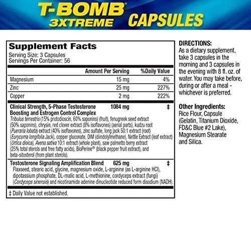 Maximum Human Performance MHP T-Bomb 3xtreme 168 Count | Clinically Tested Testosterone Booster for Men thumbnail 3