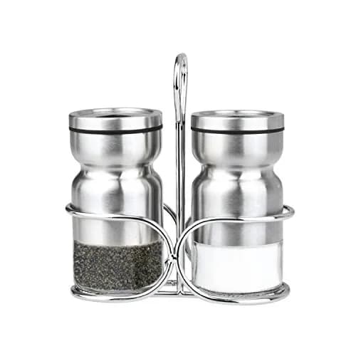Cuisinox Stainless Steel Salt & Pepper Shakers Set, with Caddy, 4" each thumbnail 1