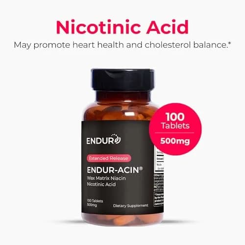 Endurance Products Niacin 500mg Extended Release | Heart & Cholesterol Support (70-120 chars) thumbnail 2